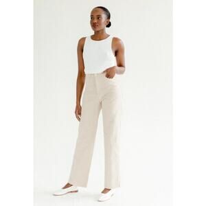 Jesse Kamm Straight-Leg Pants in Light Beige